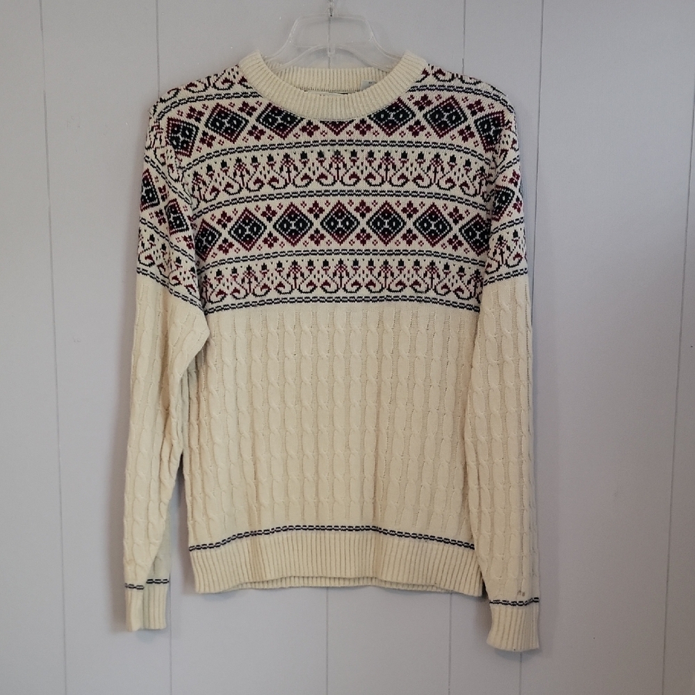 Vintage Steep Slopes Men's Sweater Beige Large Long Sleeve